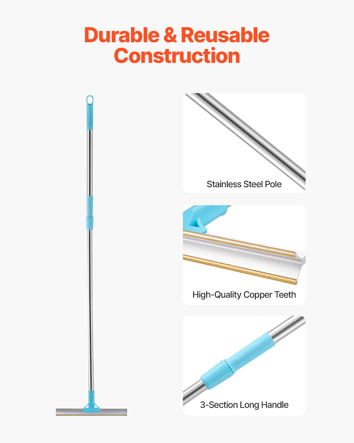 Klean+ Pet Hair Adjustable Carpet Rake