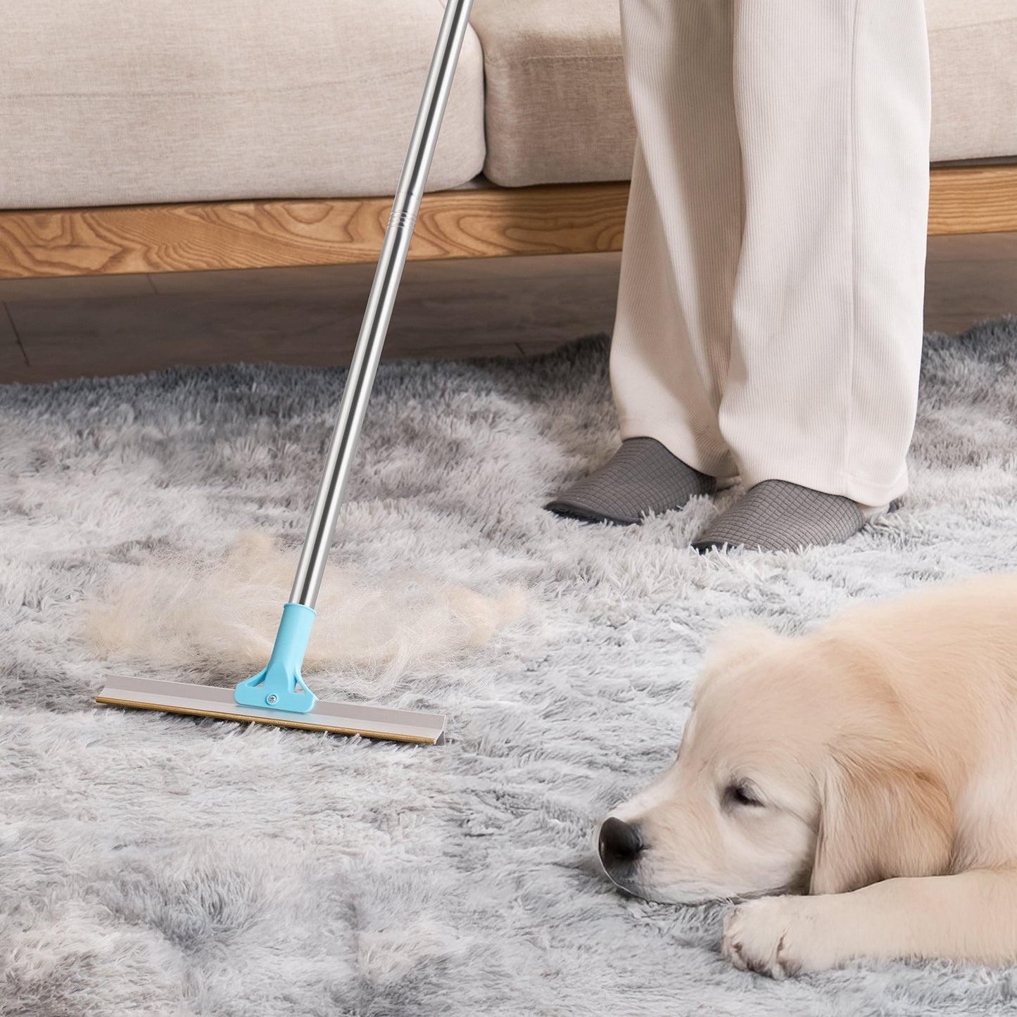 Klean+ Pet Hair Adjustable Carpet Rake