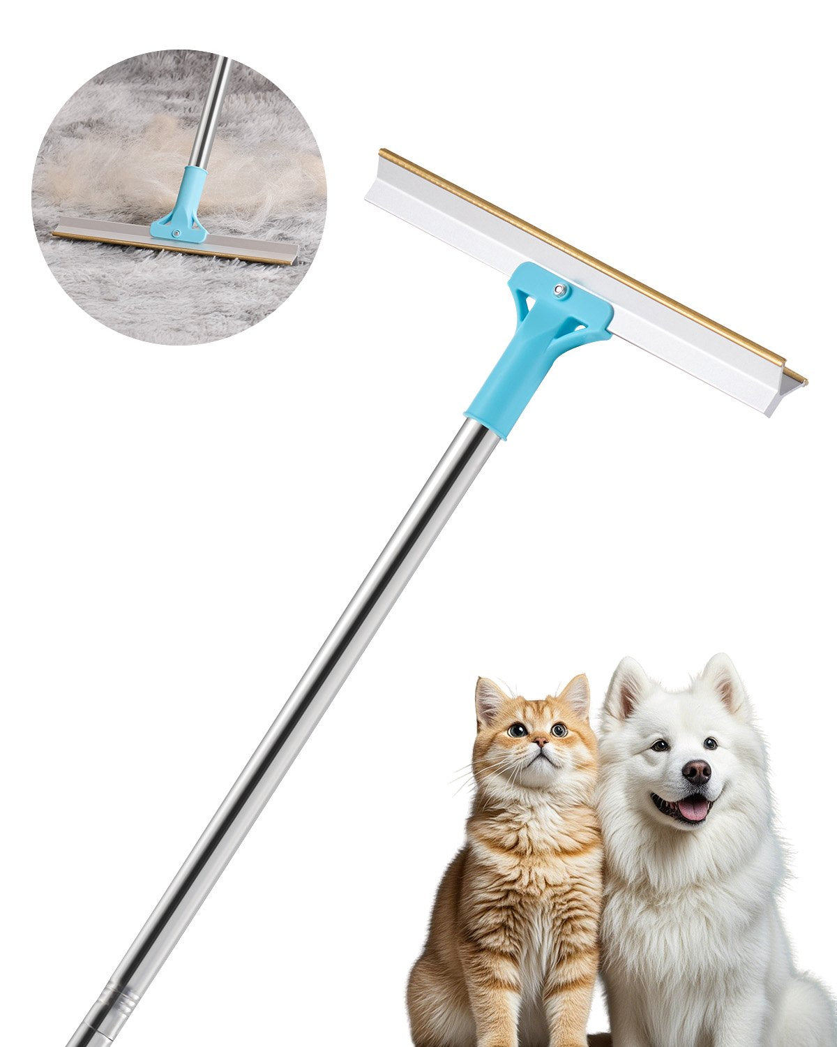 Klean+ Pet Hair Adjustable Carpet Rake